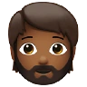 Person: Medium-Dark Skin Tone, Beard Emoji 🧔🏾 image - Apple style