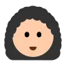 Woman: Light Skin Tone, Curly Hair Emoji 👩🏻‍🦱 image - Tossface style