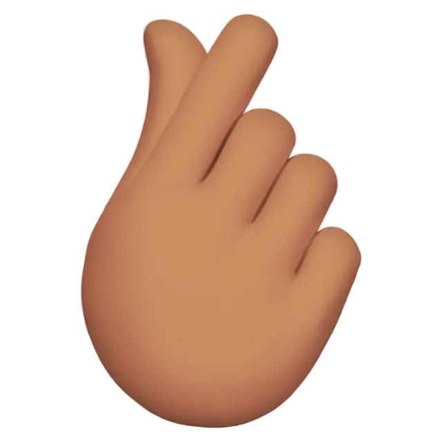 Hand With Index Finger And Thumb Crossed: Medium Skin Tone
