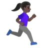 Woman Running Facing Right: Dark Skin Tone Emoji 🏃🏿‍♀️‍➡️ image - Google Noto Color style