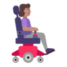 Woman In Motorized Wheelchair Facing Right: Medium Skin Tone Emoji 👩🏽‍🦼‍➡️ image - Microsoft Classic 2D style