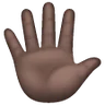 Hand With Fingers Splayed: Dark Skin Tone Emoji 🖐🏿 image - Samsung style