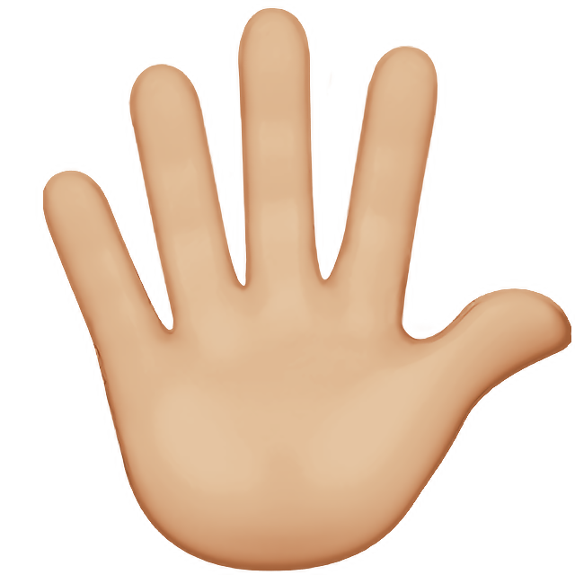 Hand With Fingers Splayed: Medium-Light Skin Tone
