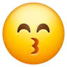 Gülen gözlerle yüz öpüşme Emoji 😙 image - Samsung style