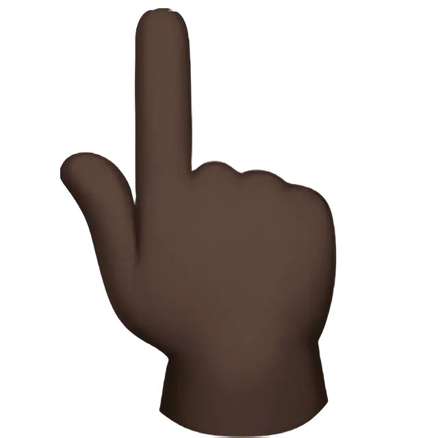 Backhand Index Pointing Up: Dark Skin Tone