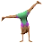 Woman Cartwheeling: Medium Skin Tone