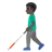 Man With White Cane: Dark Skin Tone
