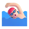 Person Swimming: Light Skin Tone Emoji 🏊🏻 image - Microsoft 3D Fluent style