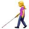 Woman With White Cane Emoji 👩‍🦯 image - Apple style