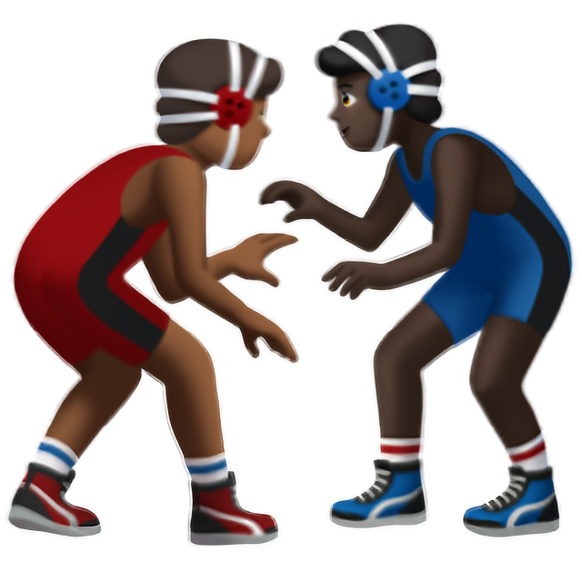 Men Wrestling: Medium-Dark Skin Tone, Dark Skin Tone