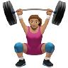 Woman Lifting Weights: Medium Skin Tone Emoji 🏋🏽‍♀️ image - Apple style