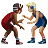 Men Wrestling: Medium-Dark Skin Tone, Medium-Light Skin Tone