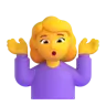 Woman Shrugging Emoji 🤷‍♀️ image - Microsoft 3D Fluent style