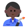 Factory Worker: Dark Skin Tone Emoji 🧑🏿‍🏭 image - Tossface style