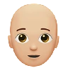 Person: Medium-Light Skin Tone, Bald Emoji 🧑🏼‍🦲 image - Apple style