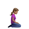 Woman Kneeling Facing Right: Medium Skin Tone Emoji 🧎🏽‍♀️‍➡️ image - Apple style