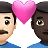 Couple With Heart: Man, Man, Light Skin Tone, Dark Skin Tone