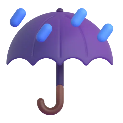 Umbrella With Rain Drops