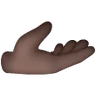 Palm Up Hand: Dark Skin Tone Emoji 🫴🏿 image - Samsung style