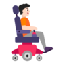 Person In Motorized Wheelchair Facing Right: Light Skin Tone Emoji 🧑🏻‍🦼‍➡️ image - Microsoft Classic 2D style
