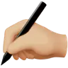 Writing Hand: Medium-Light Skin Tone Emoji ✍🏼 image - Apple style
