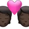 Kiss: Dark Skin Tone Emoji 💏🏿 image - Apple style