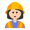 Woman Construction Worker: Light Skin Tone Emoji 👷🏻‍♀️ image - Tossface style
