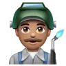 Man Factory Worker: Medium Skin Tone Emoji 👨🏽‍🏭 image - WhatsApp style