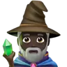 Man Mage: Dark Skin Tone Emoji 🧙🏿‍♂️ image - Apple style