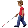 Man With White Cane: Medium Skin Tone Emoji 👨🏽‍🦯 image - Apple style