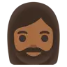 Woman: Medium-Dark Skin Tone, Beard Emoji 🧔🏾‍♀️ image - Google Noto Color style