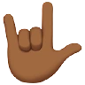 Love-You Gesture: Medium-Dark Skin Tone Emoji 🤟🏾 image - Apple style