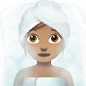Woman In Steamy Room: Medium Skin Tone Emoji 🧖🏽‍♀️ image - Apple style