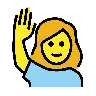 Woman Raising Hand Emoji 🙋‍♀️ image - OpenMoji style