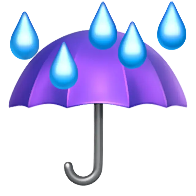 Umbrella With Rain Drops