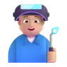 Factory Worker: Medium-Light Skin Tone Emoji 🧑🏼‍🏭 image - Microsoft 3D Fluent style