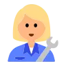 Woman Mechanic: Medium-Light Skin Tone Emoji 👩🏼‍🔧 image - Tossface style