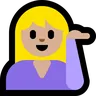 Person Tipping Hand: Medium-Light Skin Tone Emoji 💁🏼 image - Microsoft Windows 10 Segoe UI Emoji style