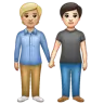 People Holding Hands: Medium-Light Skin Tone, Light Skin Tone Emoji 🧑🏼‍🤝‍🧑🏻 image - WhatsApp style