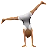 Person Cartwheeling: Medium Skin Tone