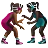 Women Wrestling: Medium-Dark Skin Tone, Dark Skin Tone