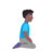 Man Kneeling Facing Right: Medium-Dark Skin Tone