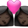 Kiss: Woman, Woman, Dark Skin Tone Emoji 👩🏿‍❤️‍💋‍👩🏿 image - Apple style