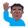 Man Raising Hand: Medium-Dark Skin Tone Emoji 🙋🏾‍♂️ image - Microsoft Classic 2D style