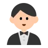 Man In Tuxedo: Light Skin Tone Emoji 🤵🏻‍♂️ image - Tossface style