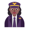 Woman Pilot: Medium-Dark Skin Tone Emoji 👩🏾‍✈️ image - Microsoft Classic 2D style