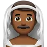 Man With Veil: Medium-Dark Skin Tone Emoji 👰🏾‍♂️ image - Apple style