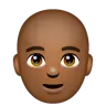 Man: Medium-Dark Skin Tone, Bald Emoji 👨🏾‍🦲 image - WhatsApp style