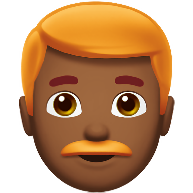 Man: Medium-Dark Skin Tone, Red Hair