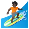 Person Surfing: Dark Skin Tone Emoji 🏄🏿 image - Google Noto Color style